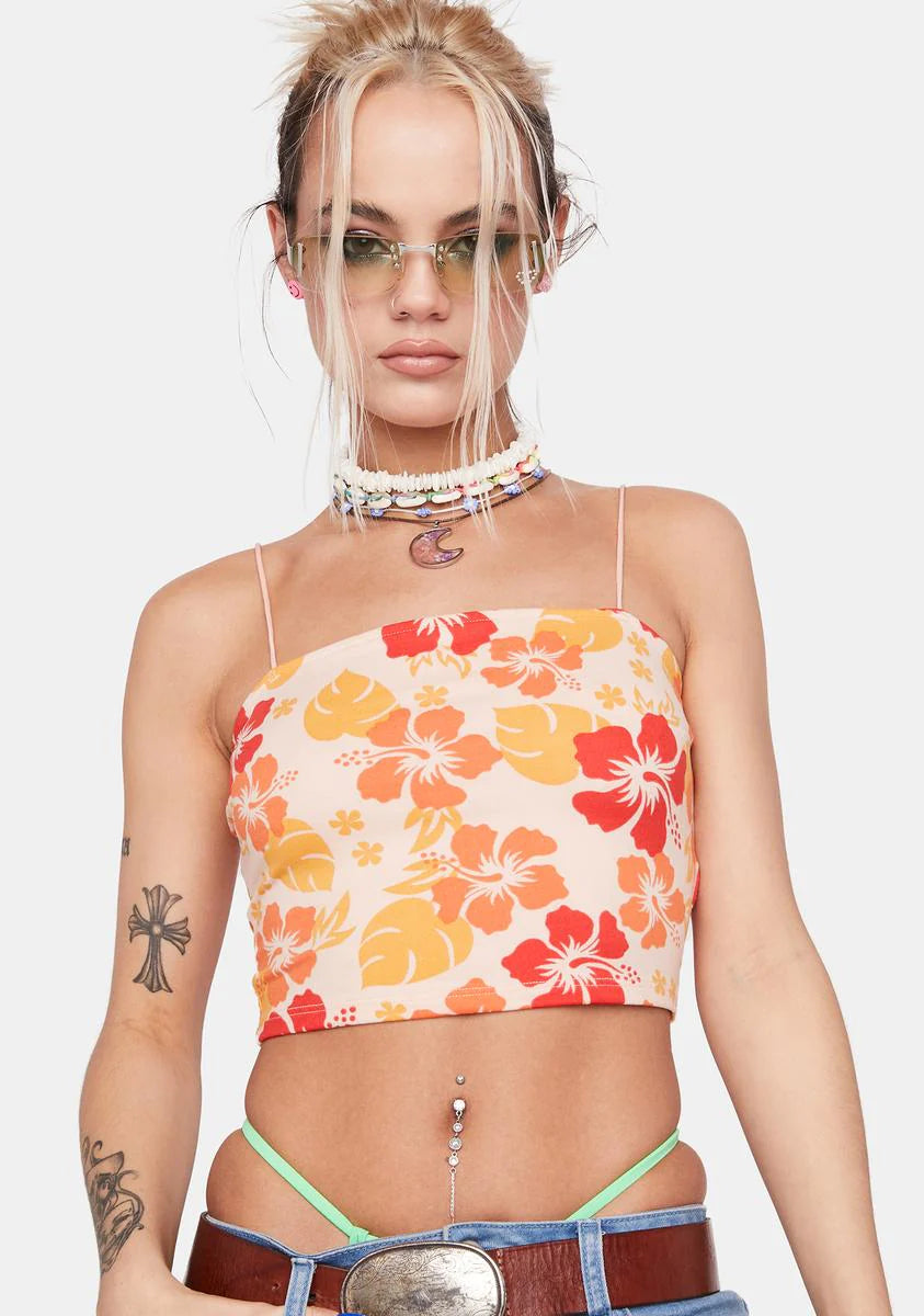 Crush Tropical Topics Hibiscus Cami Top