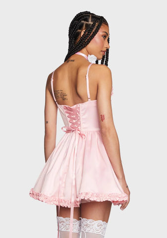 Takes The Cake Mini Dress - Light Pink