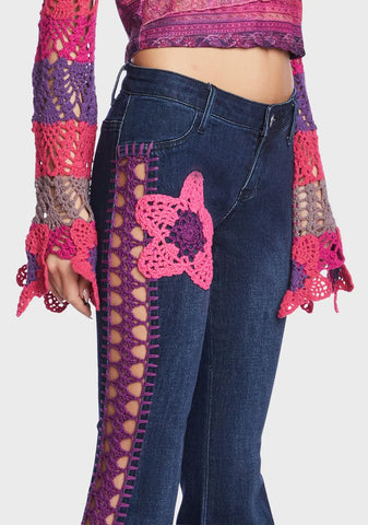 Under The Sun Crochet Jeans