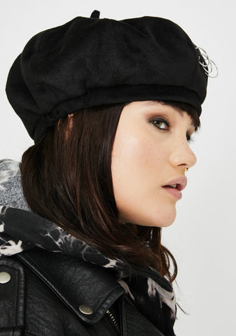 Night Watch Me Dissolve Pierced Beret