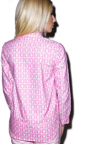 X Playboy Panel Shirt - Black