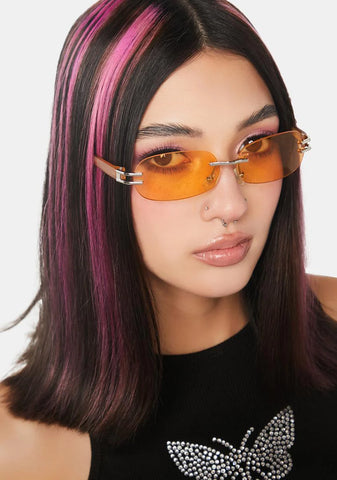 Holla Orange Oval Sunglasses