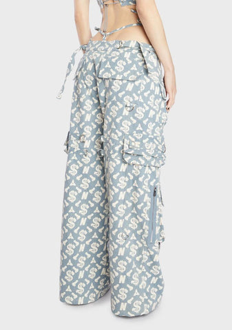 Monogram Denim Baggy Workwear Pants