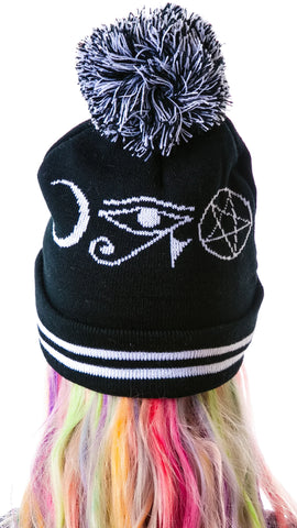 Symbol Pom Pom Beanie