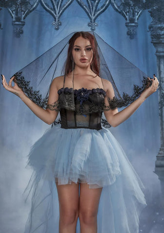 Wed To The Dead Lace Trim Veil