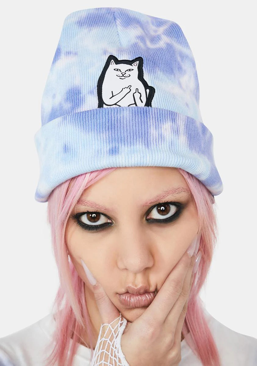 Periwinkle Lord Nermal Tie Dye Beanie