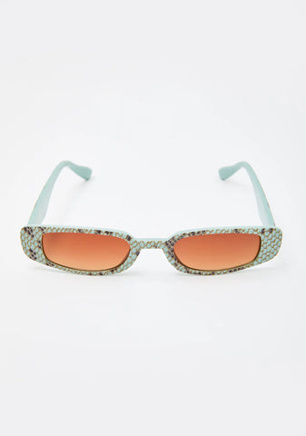 Mint Toxic Vibes Snakeskin Sunglasses