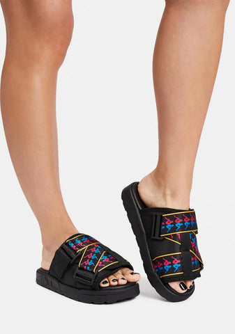 Black 222 Banda Mitel 6 Sandals