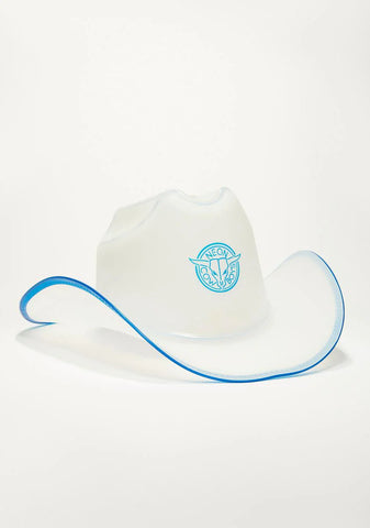 Blue Trim Light Up Neon Cowboy Hat