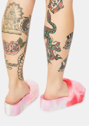 Grocery Glamour Fur Slides