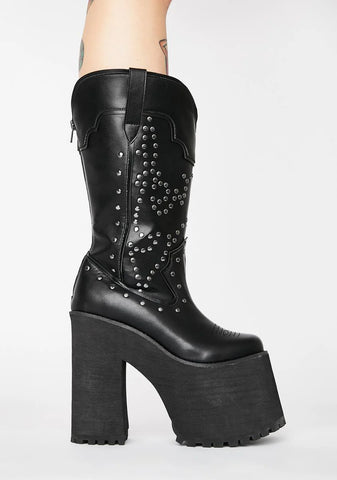Bad Bitch Platform Cowboy Boots