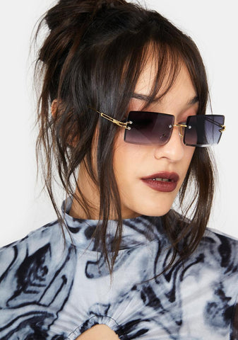 Night Model Behavior Rectangle Sunglasses