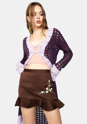 Blissful Ingenue Satin Mini Skirt