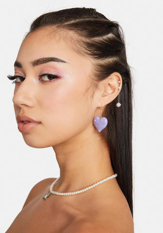 Bling Heart Drop Earrings