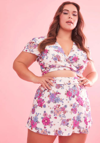 Plus Blissful Lane Wrap Skort