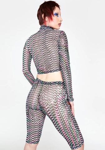 Digital Daze Mesh Biker Shorts