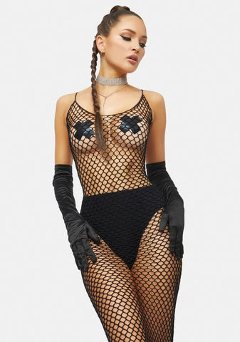 Model Misbehavior Fishnet Maxi Dress