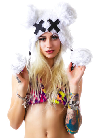 Dead Mouse Furry Hood - Light Blue