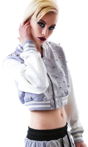 The  Margot Studded Crop Bomber