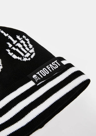 F Off Skeleton Knit Beanie