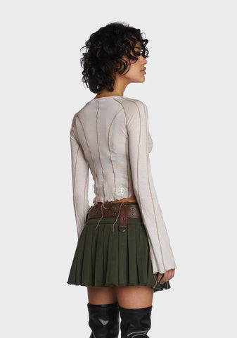 Echo Contrast Seam Top