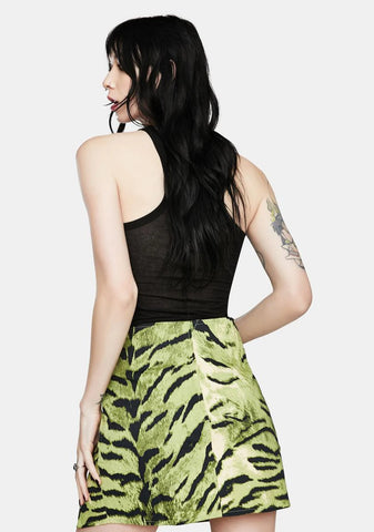 Pelmet Khaki Tiger Mini Skirt