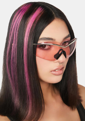 New Pop Pink Shield Sunglasses