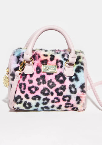 Cheetah Fur Harley Mini Barrel Bag