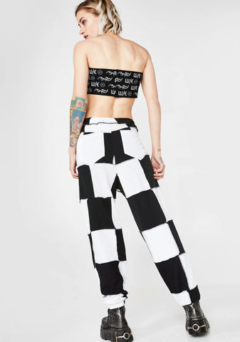 Patchwork Checkerboard Joggers