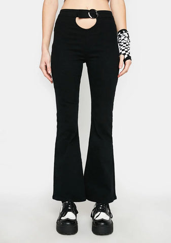 Olympia Cut Out Flare Jeans