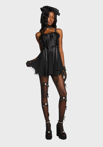 Dark Earth Angel Satin Dress