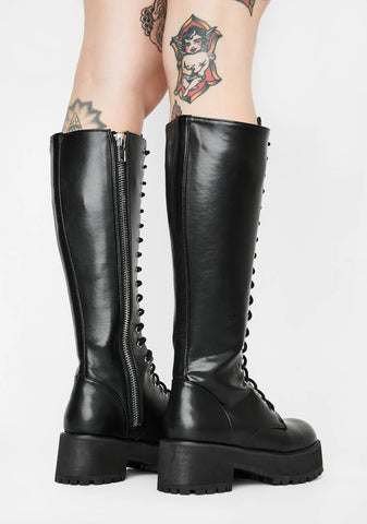 Viral Violation Knee High Boots