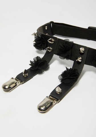 Darkness Deluxe Rose Leg Garter