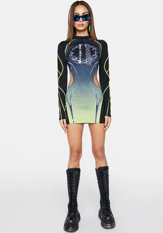 Yellow Speed Racer Mini Dress