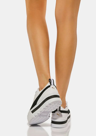 Mayze White Leather Platform Sneakers