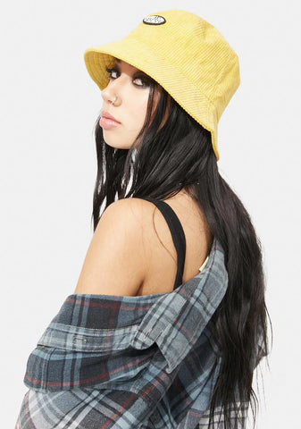 Yellow Corduroy Bucket Hat