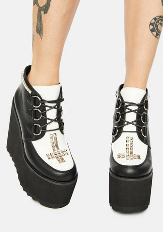 Such A Cruel World Platform Ankle Boots