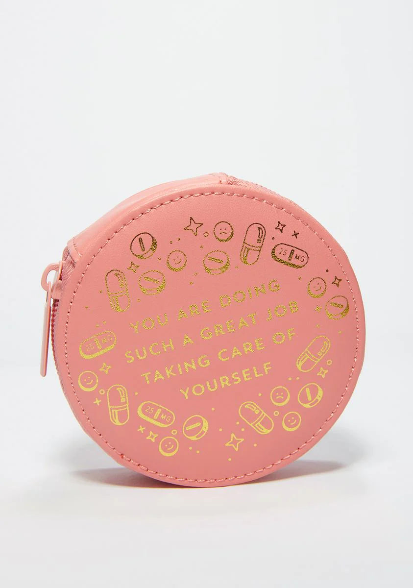 7 Day Gold Foil Pill Case