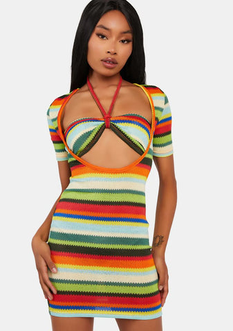 Andrea Cut Out Knitted Mini Dress