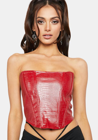 Red Holly Corset Top