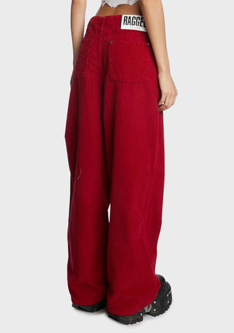 Red Cord Release Jeans