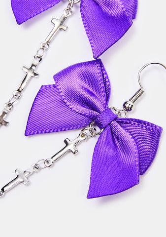 Sweet Hot And Mean Bow Earrings