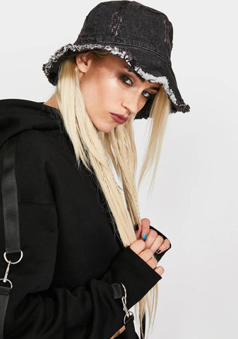 Late Pushing Limits Denim Bucket Hat