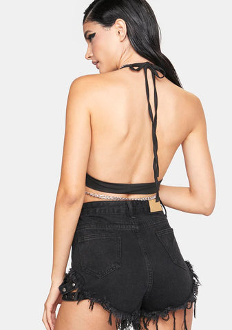 Night Drive Studded Hot Shorts