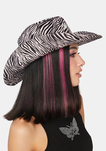 Pink Zebra Cowboy Hat