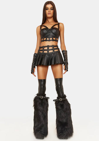 Dead Souls Punk Faux Fur Leg Warmers