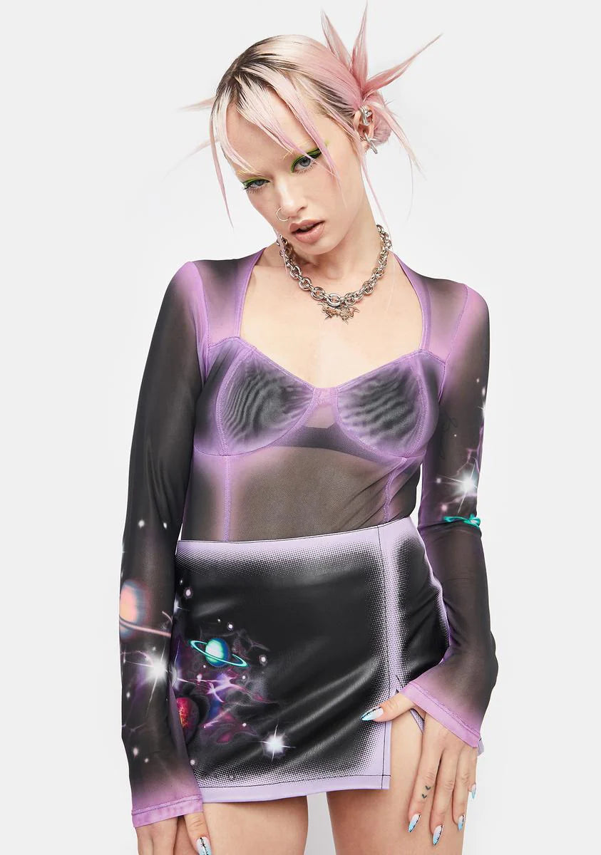 Beyond Starlight Mesh Bustier Top