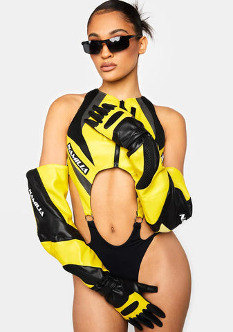 Yellow Moto Gloves