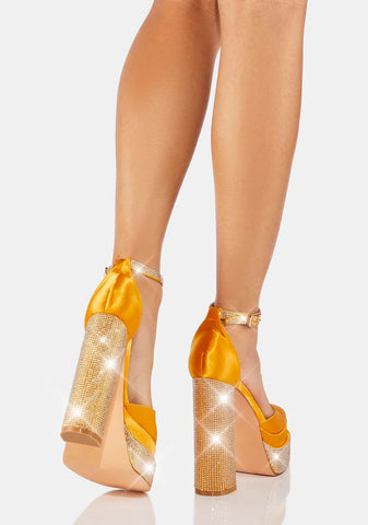 Yellow Sugar And Spice Rhinestone Heels