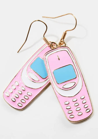 Pick Up Phone Drop Earrings